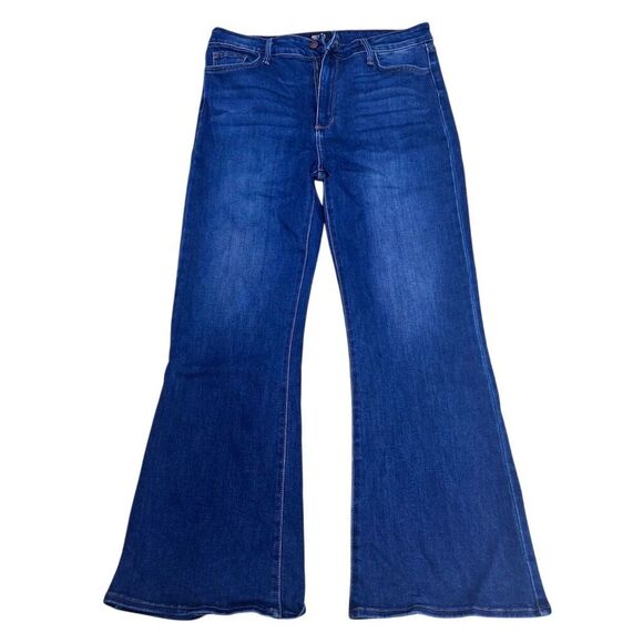 NWOT Just Black Women's High Rise Flare Jeans Blue Size 32 - Picture 1 of 7